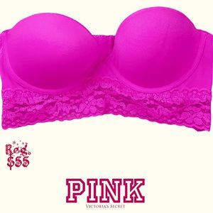 LIKE NEW PINK - Vibrant Pink Strapless Bra/Bustier